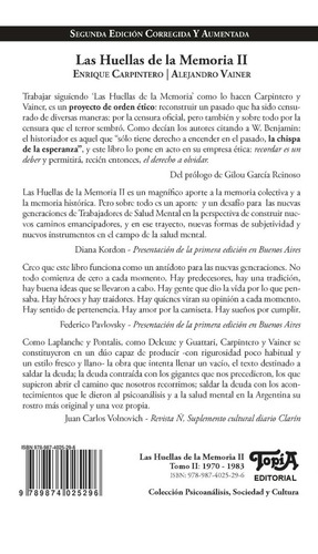 Imagen 5 de 6 de Las Huellas De La Memoria. Tomo 1 + Tomo 2 (2da Ed)