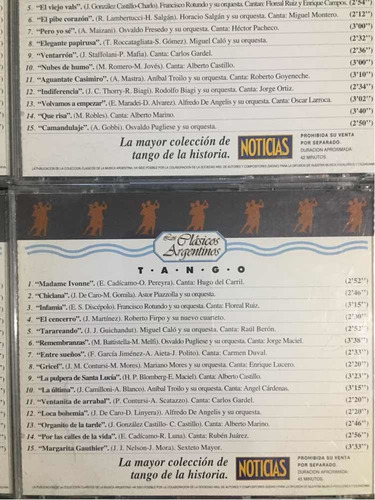Lote 9 Cds Los Clásicos Argentinos. Tango. Precio Por Todos