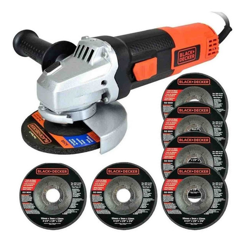 Esmeril Angular 4 1/2 820w Con 7 Discos G720p Black & Decker