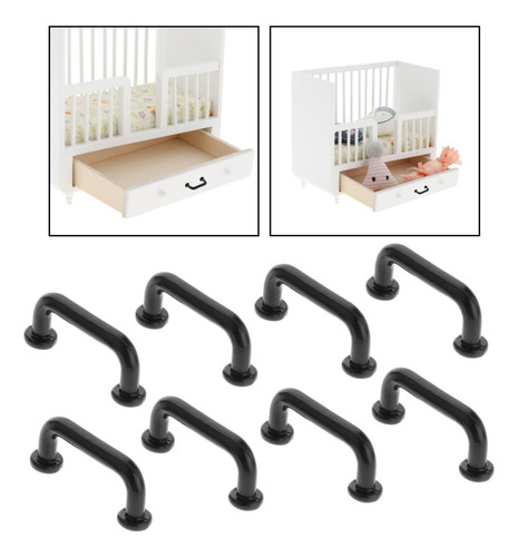 3 Paquete De 3-6 1:12 Mini Tiradores Forma De Arco 3 Piezas