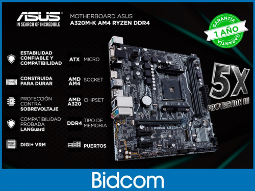 Combo Actualizacion Pc Gamer Amd A12 9800 + A320 Asus + 8gb