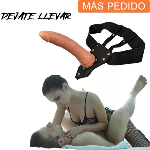 Arnes De Cuero + Pene Macizo Simil Piel Sex Shop Consolador