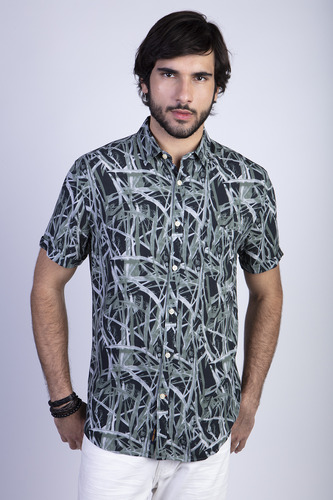 Camisa Estampada Bamboo Fj Verde Ferouch Ss24