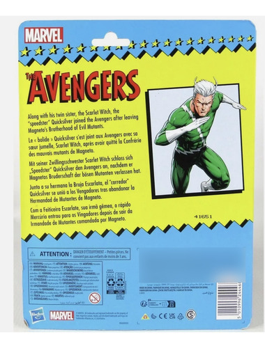 Figura Quicksilver Hasbro Marvel Legends Retro The Avengers