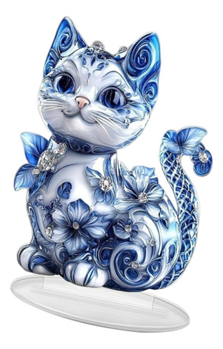 Decoración De Mesa Acrílico De Adornos De Gatito 2d