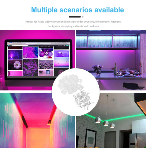 Tiras De Led, Clip De Plástico, Soporte Para Tira De Luz Led