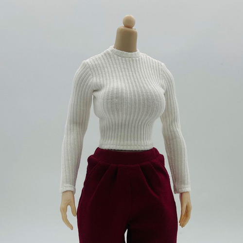 1/6 De Manga Longa Em Escala, Roupas De Figura De Branco