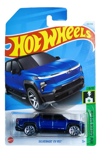 Hot Wheels Silverado Ev Rst Camioneta Azul 2024 Green Speed