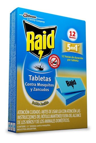 Pastillas Insecticida Raid Mas 24 U Mata  Repele Mosquitos 