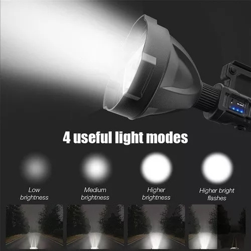 Lanterna Led De Alta Potência Com Alcance De 600 Metros