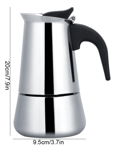 Cafetera Portátil De Acero Inoxidable Moka Espresso