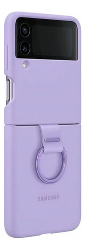 Funda silicone cover Samsung Silicone cover with ring lavanda con diseño liso para Samsung Galaxy Z Flip4 por 1 unidad