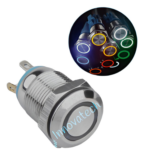 Pulsador 16mm Metalico Led 12v Innovatech