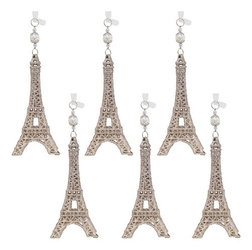 Adornos Navideños Para Cabina Kimuras, 6 Uds., Torre Eiffel,