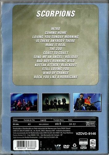 Imagem 2 de 2 de Dvd / Scorpions = Sessions Basel 2009 - (lacrado) Original