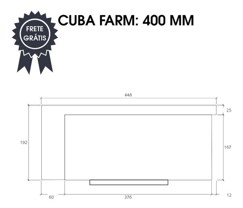 Imagem 4 de 7 de Cuba Cozinha Farm Sink 40 Cm Estilo Fazenda Frete Grátis