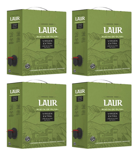 Laur Aceite De Oliva Virgen Extra Bag In Box 2000 Ml X 4 Un