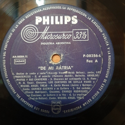 Vinilo De Mi Patria Pintos Trejo Guzman Molina Cabral F1 (Usado)