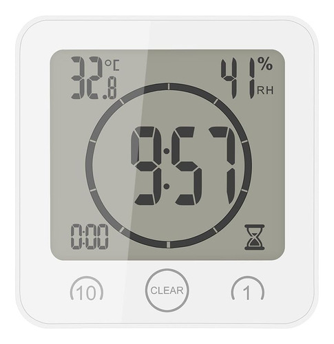 Shower Wall Clock, Digital Kitchen Timer With Alarm, Waterpr