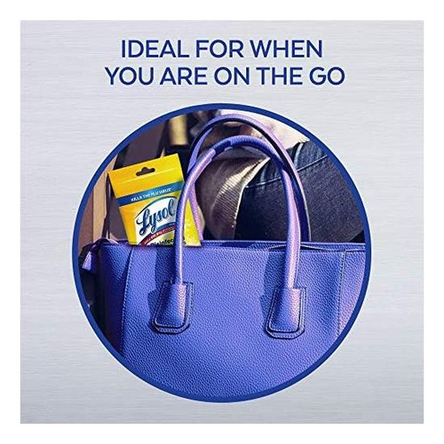 Lysol Desinfectando Toallitas Para Llevar, Aroma De Limón,