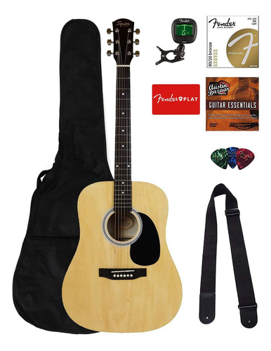 Fender Squier Dreadnought - Guitarra Acústica - Paquete Na.