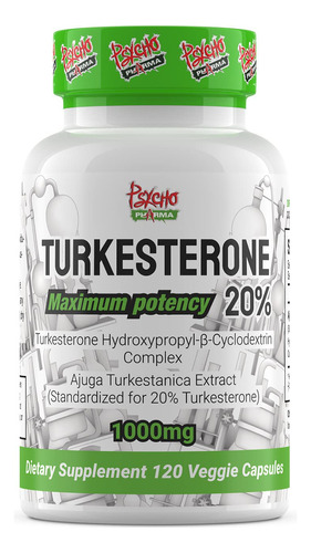 Psycho Pharma Turkesterona 20% (1000 Mg) / Potencia Maxima Y