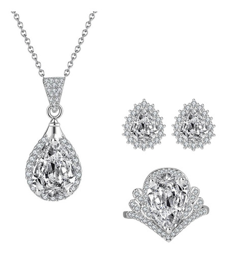 Juego De Collares Y Pendientes De Cristal Con Forma De Gota
