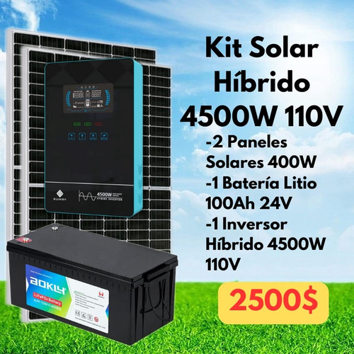 Kit Sistema Solar Híbrido 4500w 110v Tienda Física