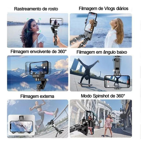 Gimbal Estabilizador para Smartphone - Compatível com Android e iOS, Ideal para Câmeras e Celulares | estabilizador celular | gimbal celular