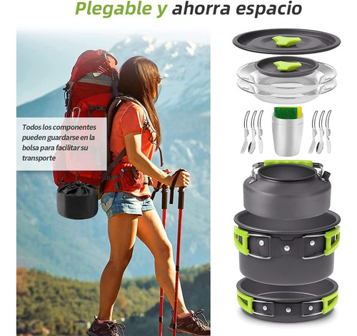Juego De Cocina Camping Antiadherente Y Ligero