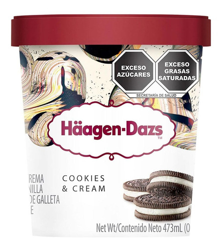 Helado Häagen-dazs Cookies & Cream 473ml
