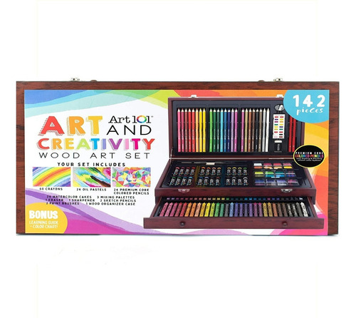 Colores En Caja De Madera Set De Colores Art 101 X142 Piezas