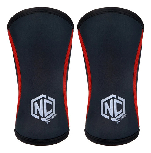 Joelheira Cross Lpo Powerlifting Nc Extreme 7mm (par) Cor Preto/Vermelho Tamanho XG