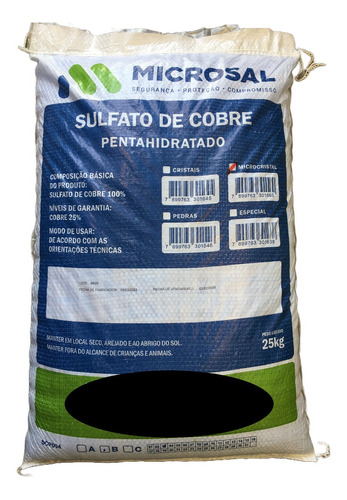 Sulfato De Cobre 25 Kgs Alguicida Limpia Pileta Agro