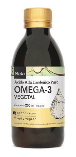 Imagen 1 de 1 de Omega 3 Vegetal Apto Vegano 250 Ml- Natier