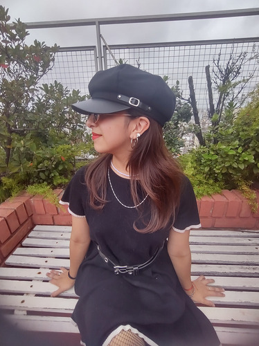 Boina Gorra Vicera Cuero Hebilla Abrigado Paño Colore Vario Amarillo Unico Liso