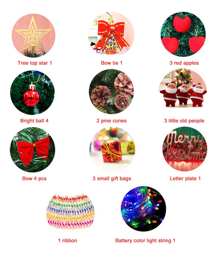 Mini Adornos Led Para Árbol De Navidad De 45 Cm Para Mesa