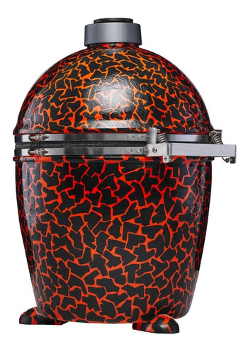 Imagen 4 de 10 de Parrilla Kamado Kb10 Mo Negro Y Naranja Grande