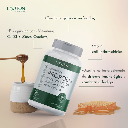 Propolis Extrato De Própolis Verde Lauton 60compr Vegano
