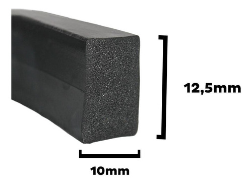Perfil De Borracha Esponjoso Vedação Macio 12,5x10mm - 40m