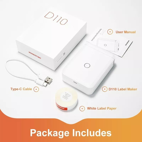 Impresora De Etiquetas De Papel Niimbot D110 Mini Bluetooth