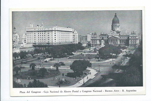 Plaza Del Congreso Tarjeta Postal 1953
