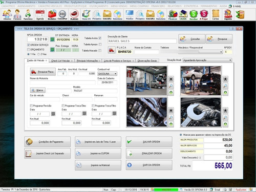 Programa Para Oficina Mecânica Check List + Whats V6.0 Plus