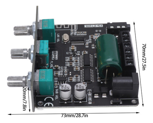 Placa Amplificadora De 2.1 Canales Treble Bass 2x 50 W 100 W