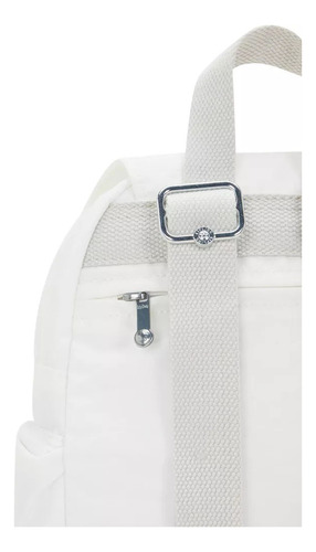 Kipling Mochila City Pack Tamaño Mini 100% Color Pure Alabaster Diseño de la tela Color Sólido