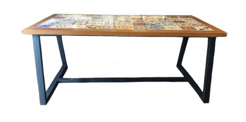 Mesa Gourmet Com Azulejos Base De Ferro