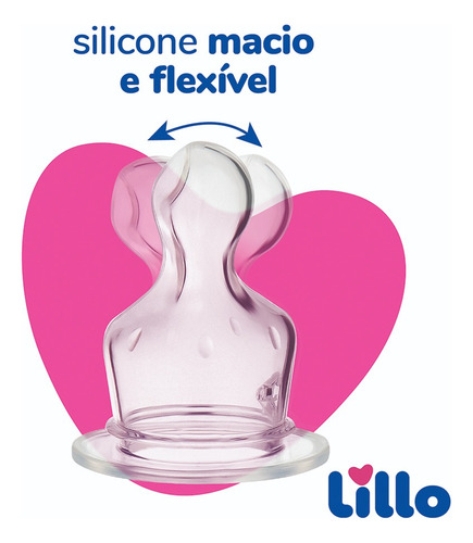 Mamadeira Azul Divertida Bico Silicone 240ml Tam.2 - Lillo