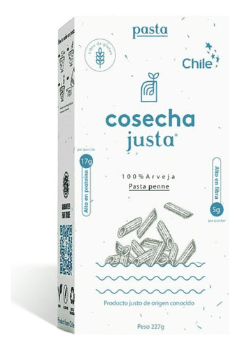 Cosecha Justa Pasta Penne Arveja Sin Gluten 227 G