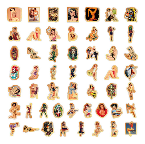 Pegatinas De Graffiti Retro Para Chica Sexy Calcomanía Impe