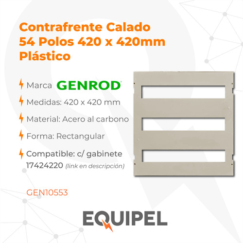 Contrafrente Calado Genrod 54 Polos 420 X 420mm Plástico